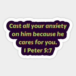 Bible Verse 1 Peter 5:7 Sticker